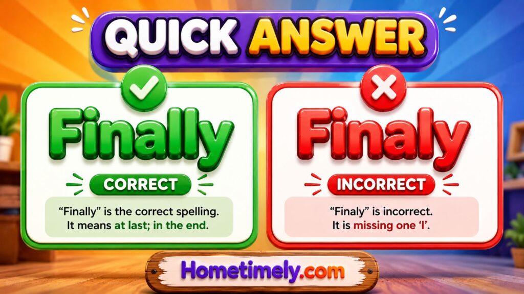 Finally vs Finaly The Correct Answer
