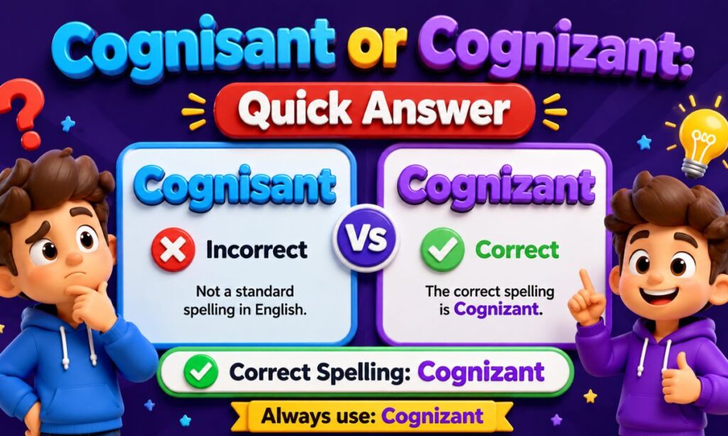 Cognisant or Cognizant Quick Answer