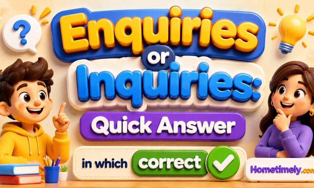 Enquiries or Inquiries Quick Answer