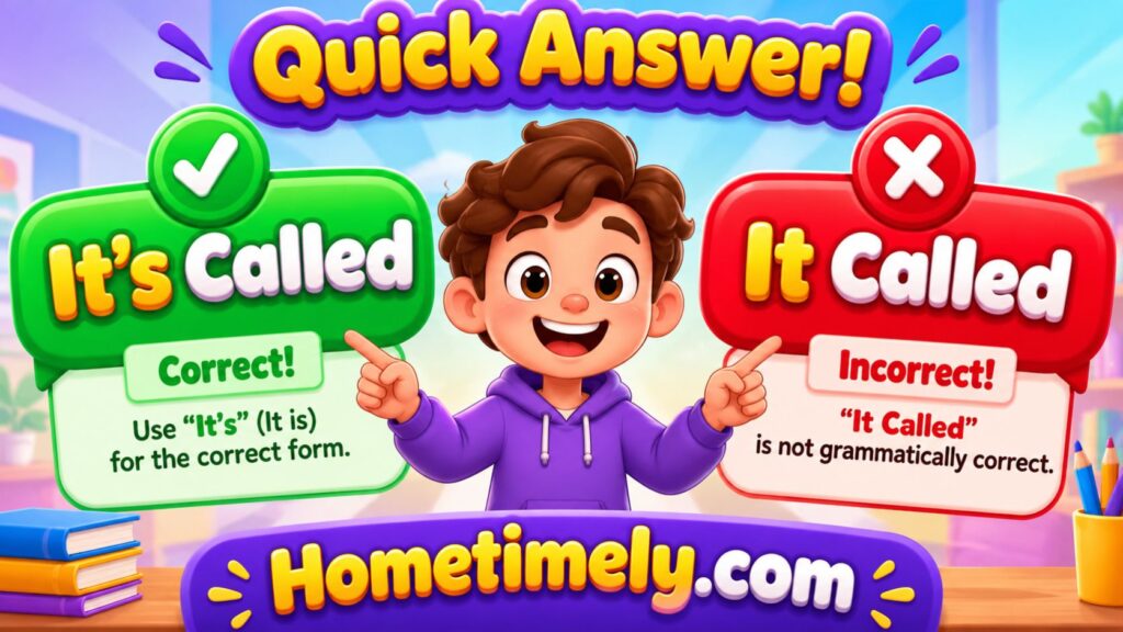 Its Called vs It Called Quick Answer