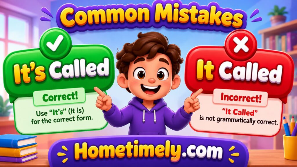 Its Called vs It Called common mistakes
