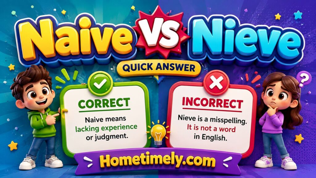 Naive or Nieve My Quick Answer