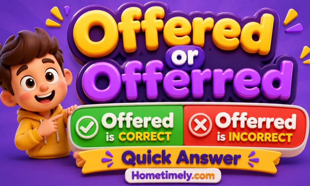 Offered or Offerred Quick Answer