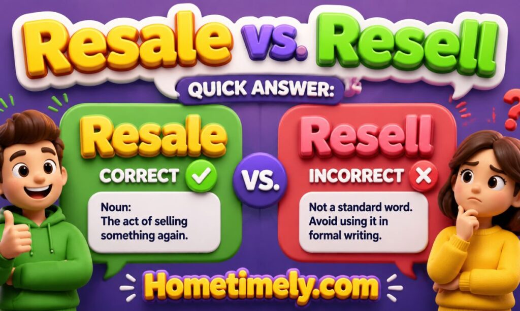 Resale or Resell Quick Answer
