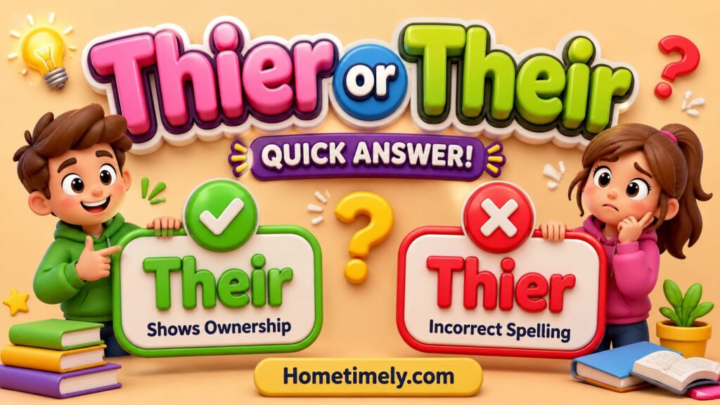 Thier or Their quick answer