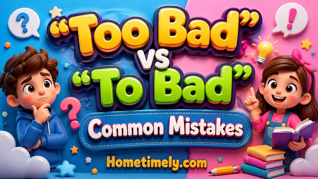 Too Bad vs To Bad Common Mistakes