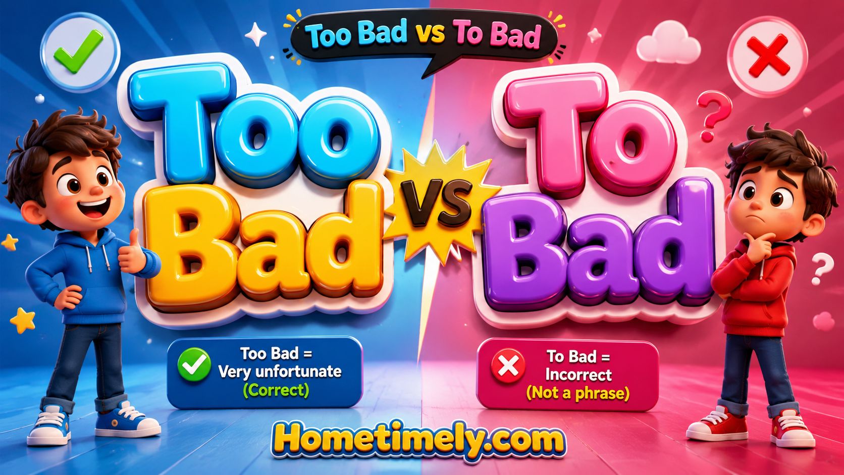 Too Bad vs To Bad
