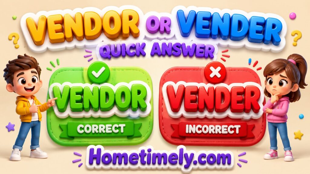 Vendor or Vender My Quick Answer