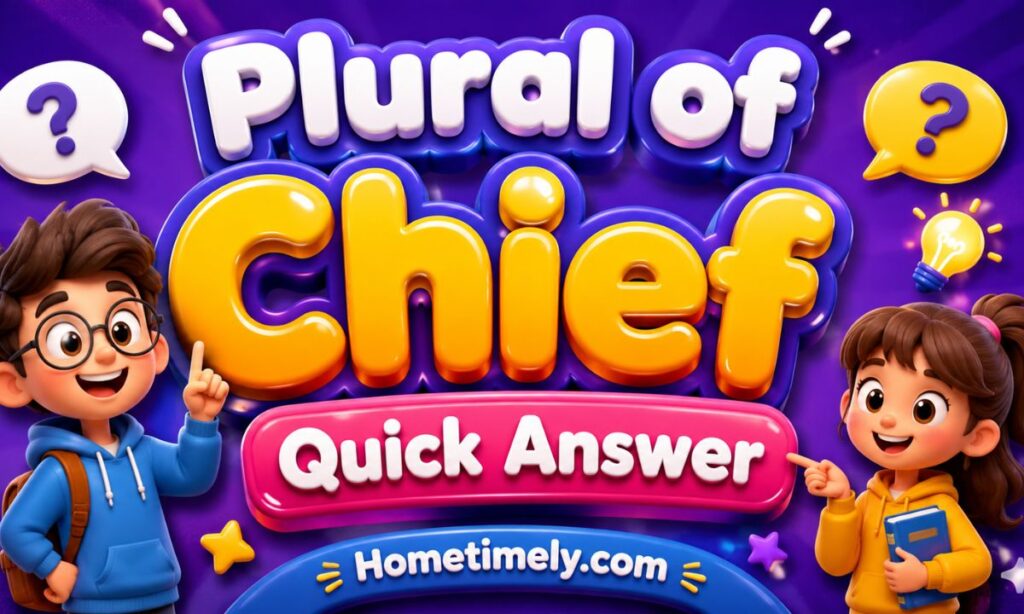 Plural of Chief Quick Answer
